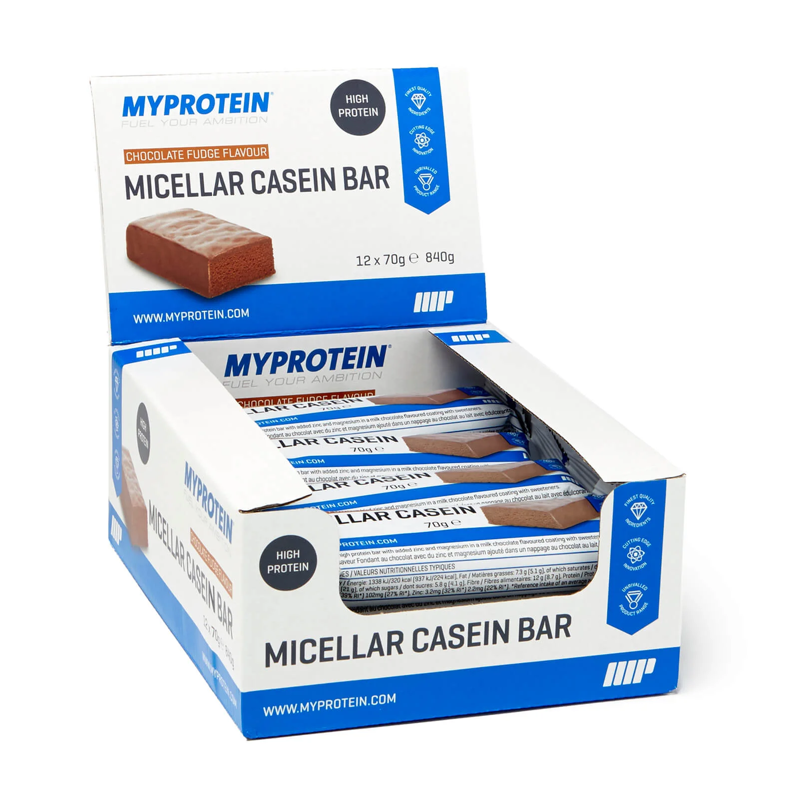 Baton z kazeiną micelarną - 12 x 70g - Chocolate Fudge Obraz 1