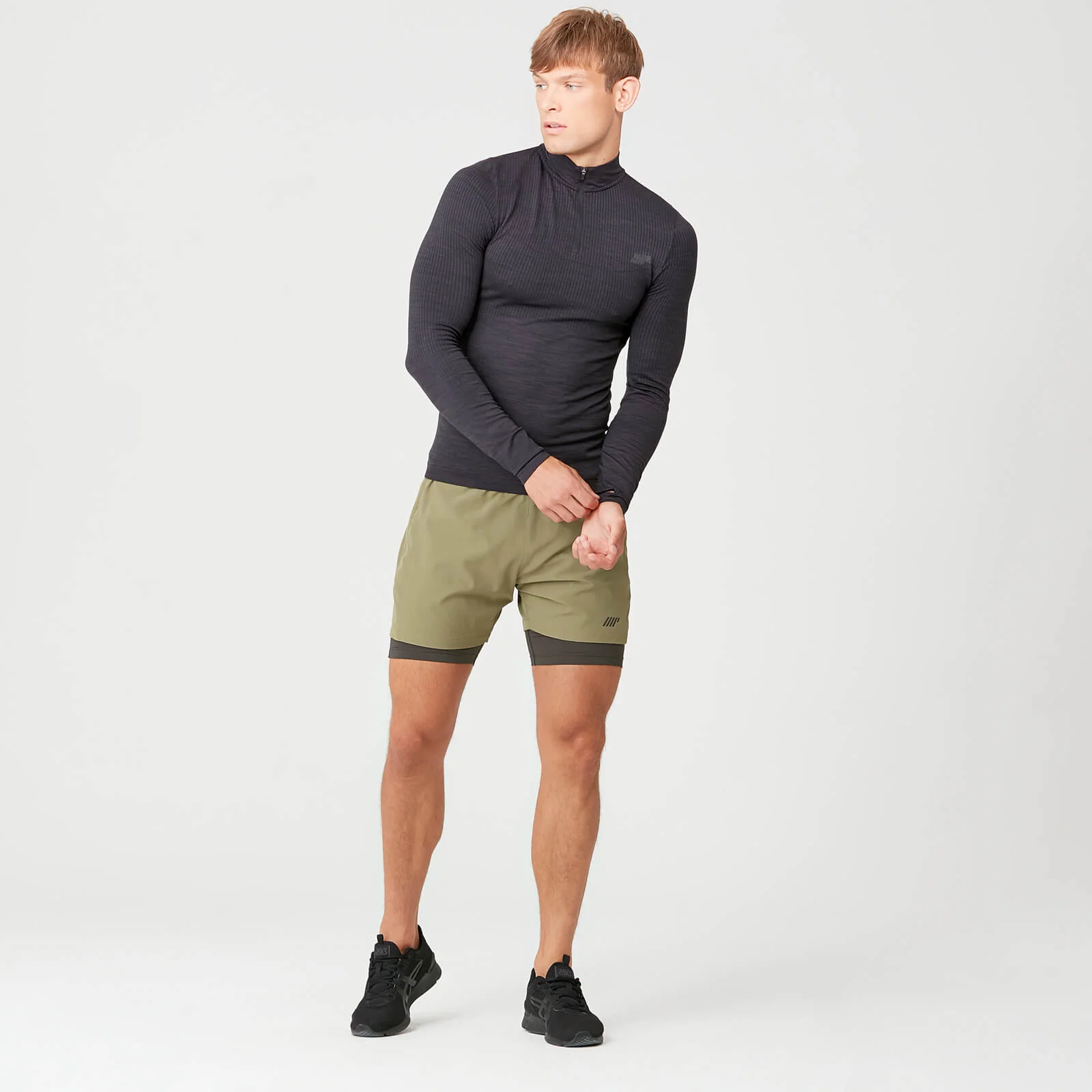 MP Men's Seamless 1/4 Zip Top - Slate - XS Obraz 1