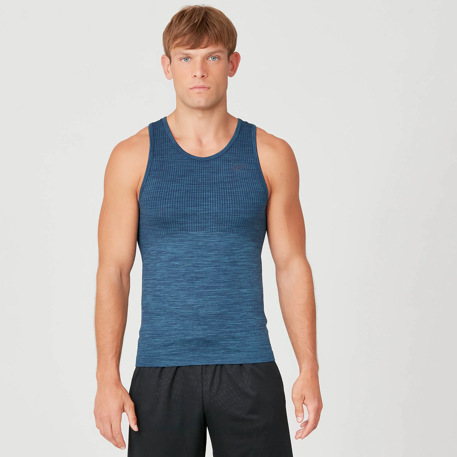 MP Men's Seamless Tank Top - Petrol Blue - XS Obraz 1