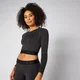 Bezszwowy Crop Top Inspire - Czarny