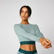 Bezszwowy Crop Top Inspire - Morski