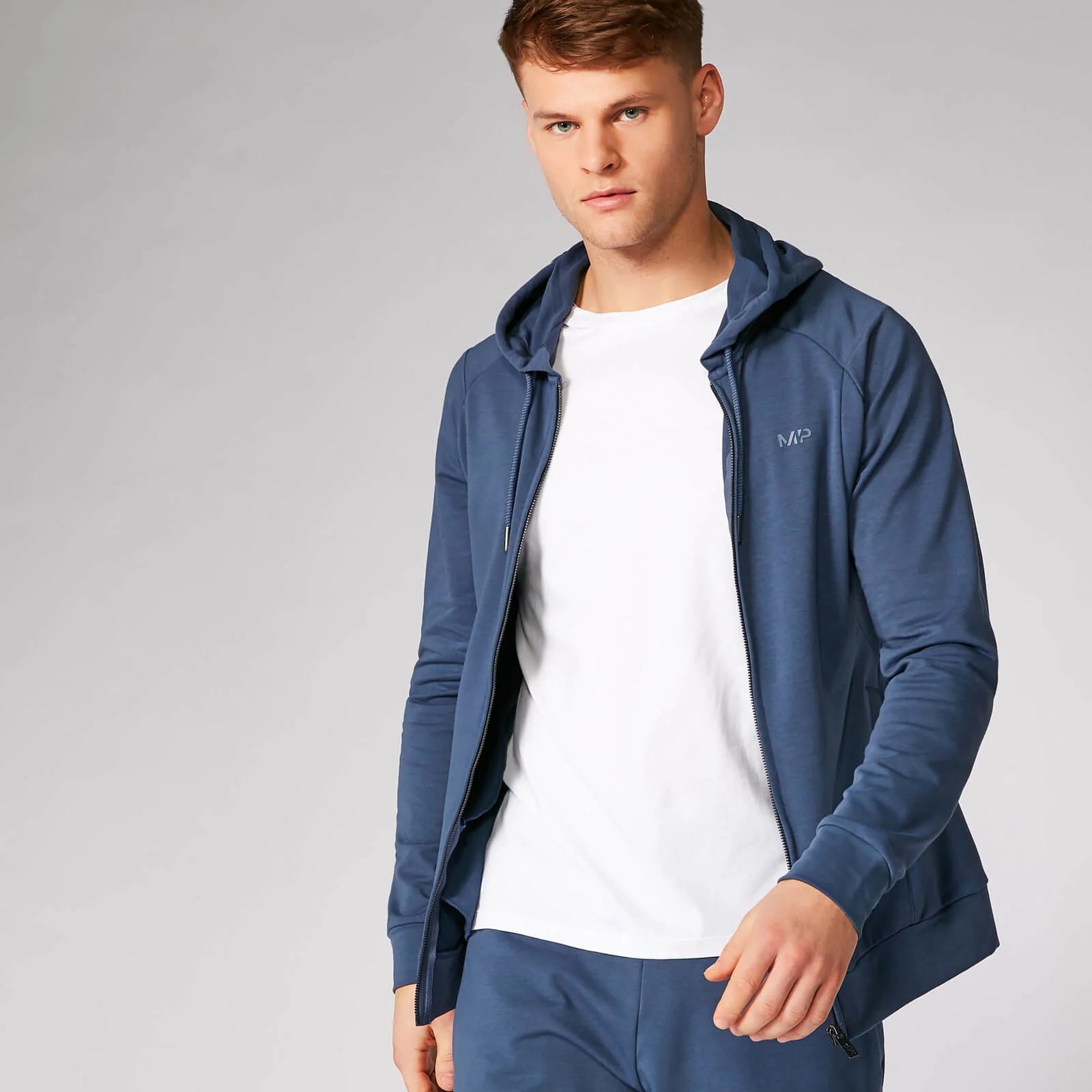 Bluza z Kapturem Zapinana na Zamek z Kolekcji Form - Ciemny Indygo - XS Obraz 1