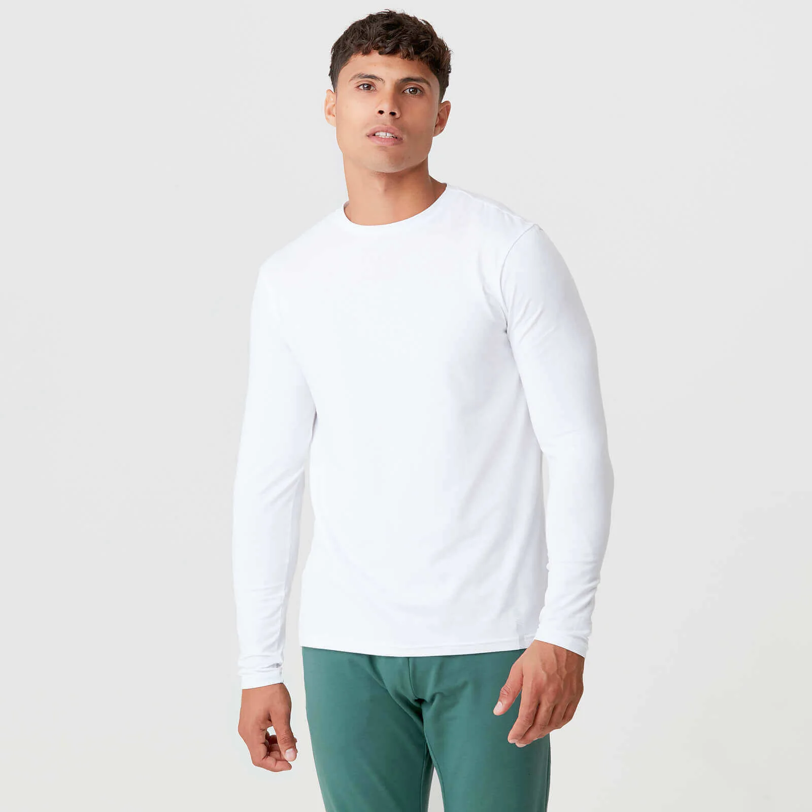 MP Men's Luxe Classic Long Sleeve Crew - White - XS Obraz 1