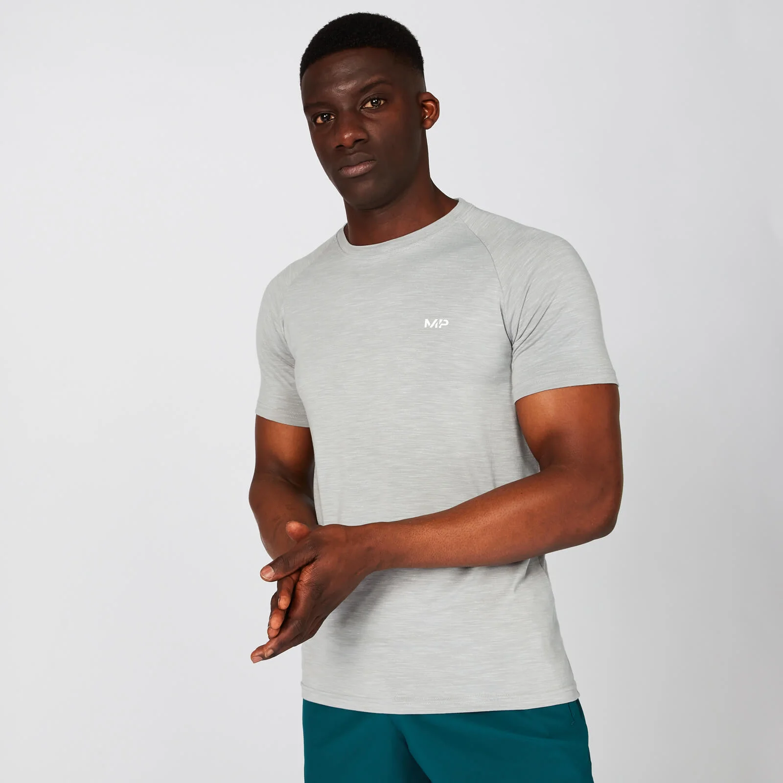 Męski T-shirt treningowy z kolekcji MP – Chrome Marl - XS Obraz 1