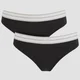 Damskie stringi z kolekcji MP – czarne (dwupak)