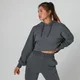 Krótka Bluza z Kapturem Washed - Szara
