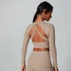 Crop Top Power Open Back - Brązowy