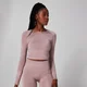 Bezszwowy Crop Top Shape - Płowy