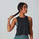 Crop Top Treningowy z Opuszczonymi Ramionami - Czarny