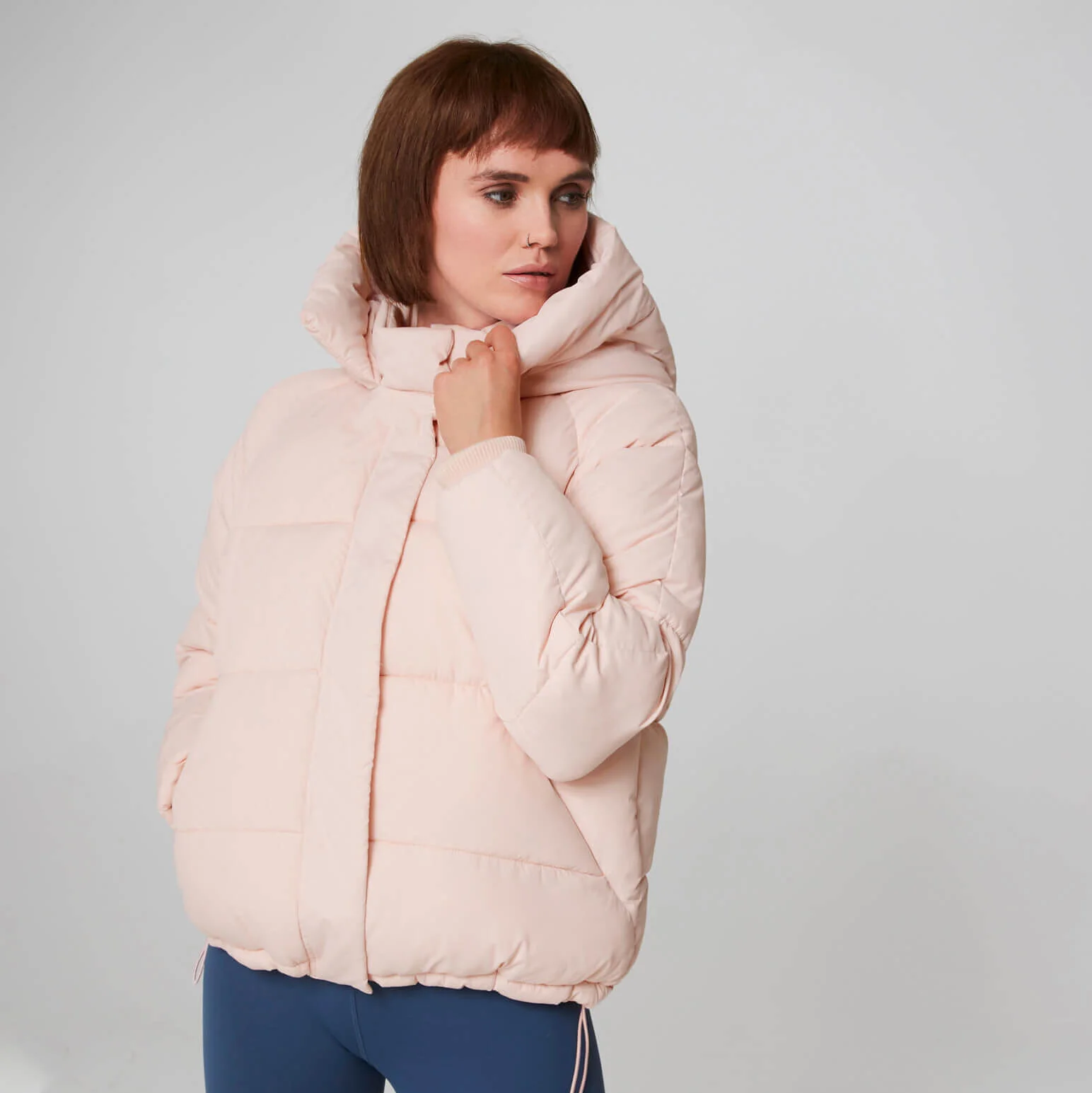 Krótka Kurtka Puffer - Różowa - XS Obraz 1