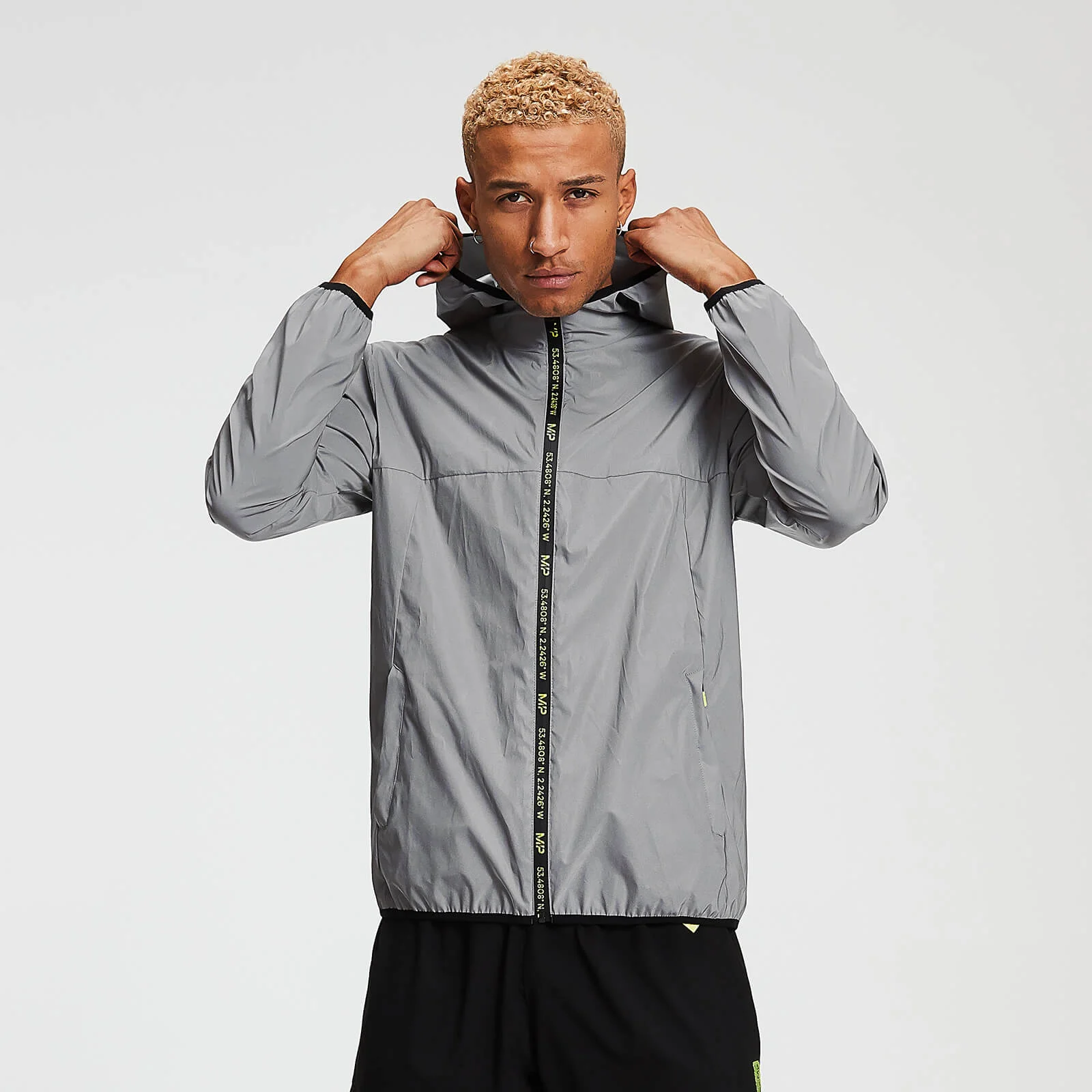 MP Men's Training Reflective Jacket - Silver - XS Obraz 1