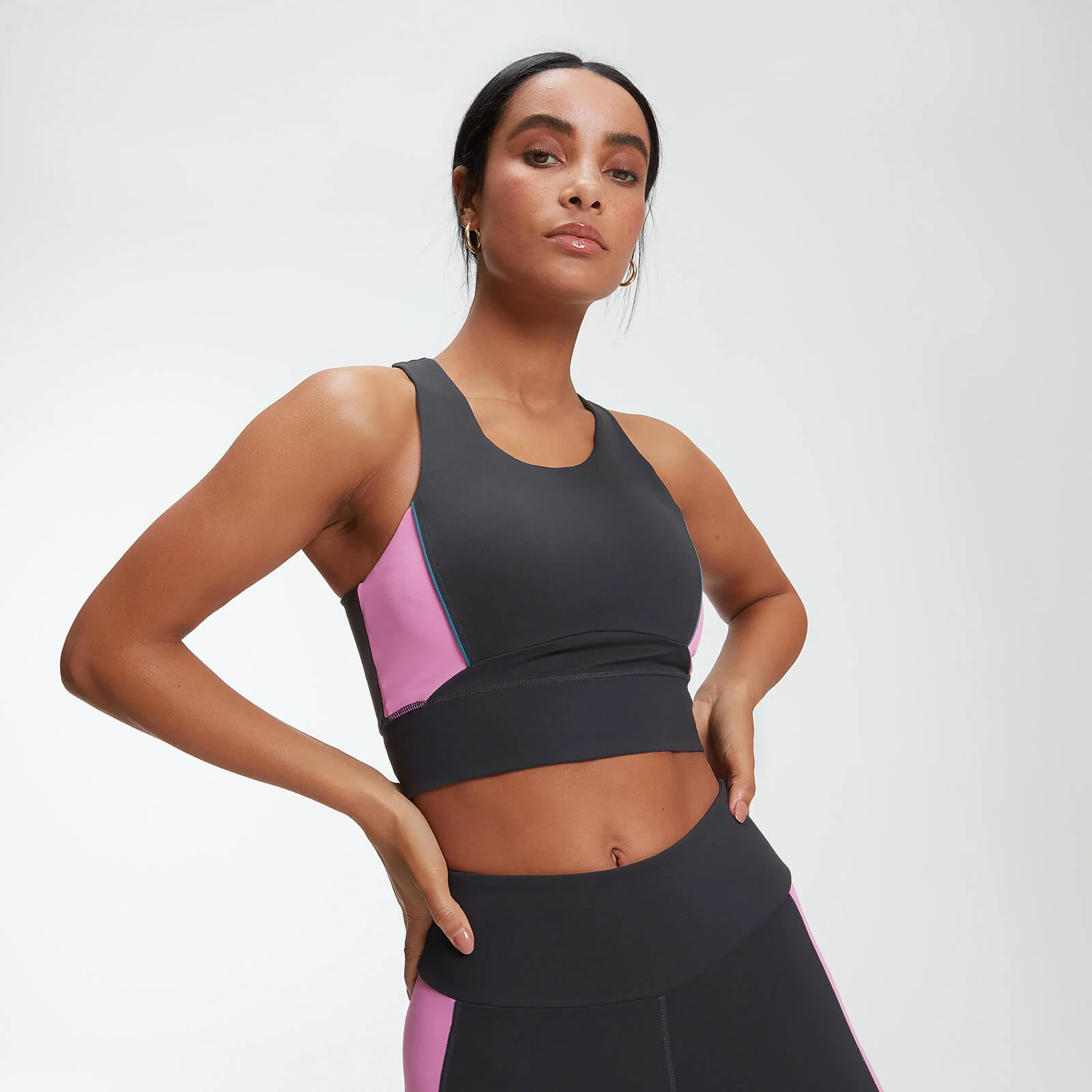 MP Women's Power Longline Crop Top - Slate - XS Obraz 1