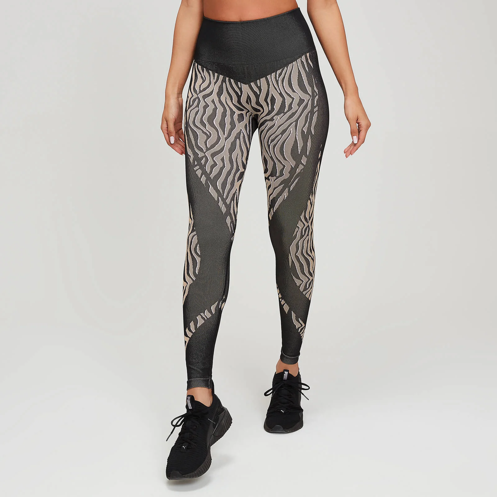 MP Women's Animal Zebra Seamless Leggings - Black/Praline - XS Obraz 1