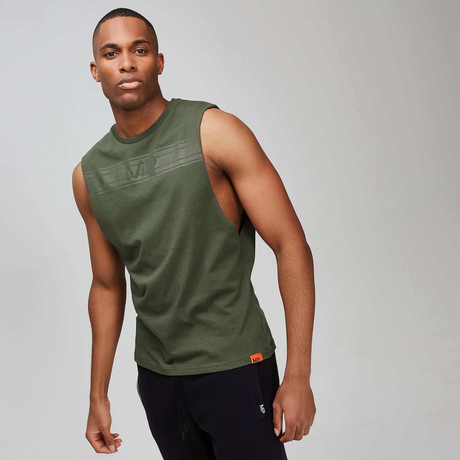 MP Men's Rest Day Drop Armhole Tank Top - Army Green - XS Obraz 1