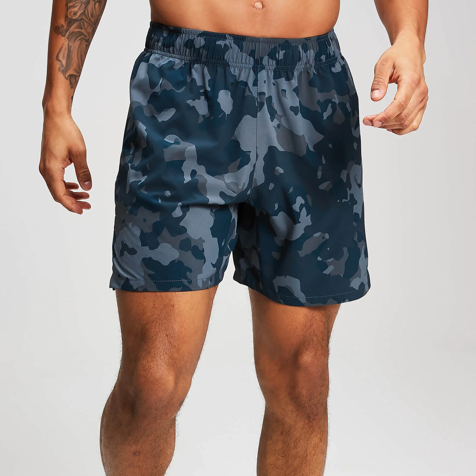 Męskie 7-Calowe Elastyczne Spodenki Treningowe MP - Washed Blue-Camo - XS Obraz 1