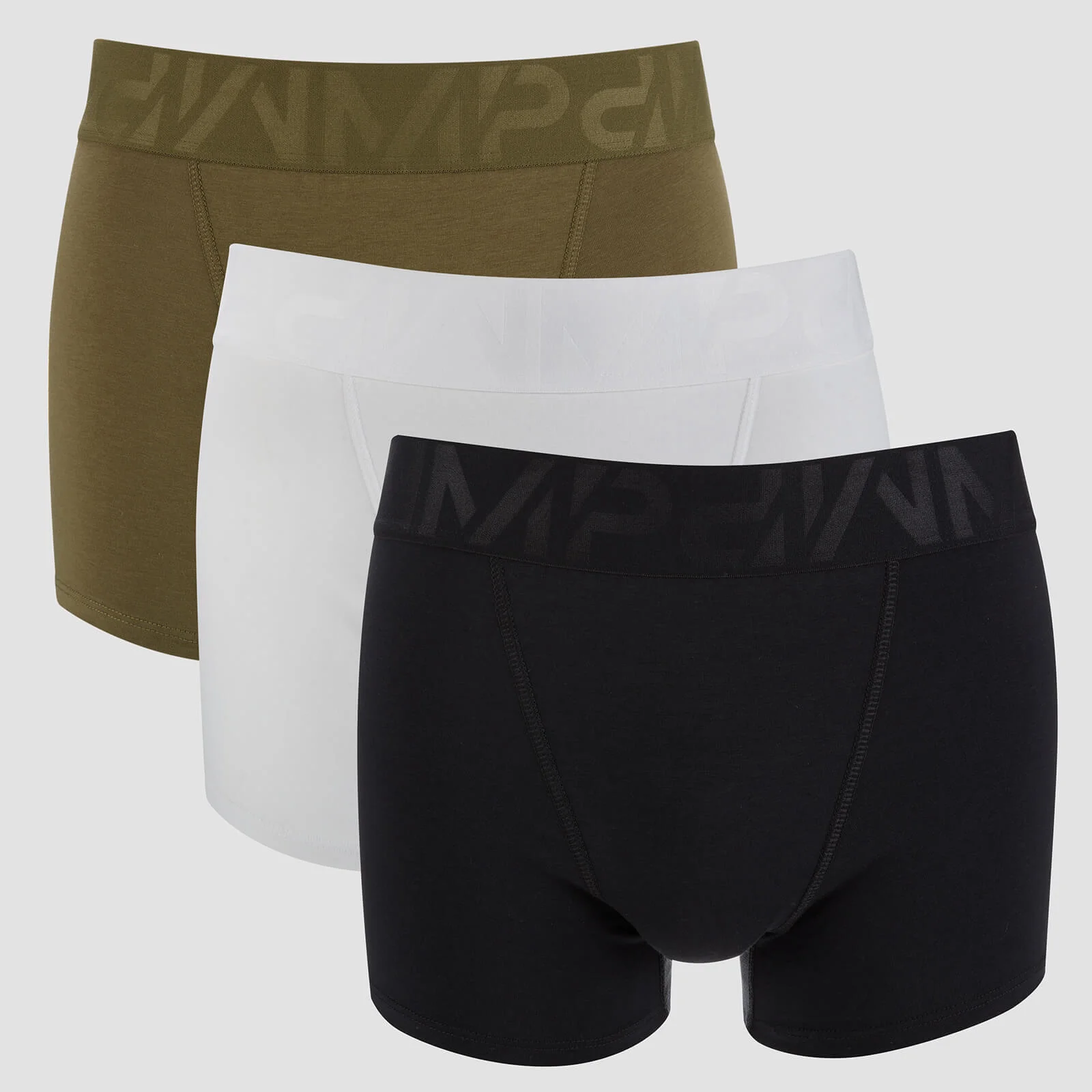 3-Pak Męskich Sportowych Bokserek - Czarne/Khaki/Białe - XS Obraz 1