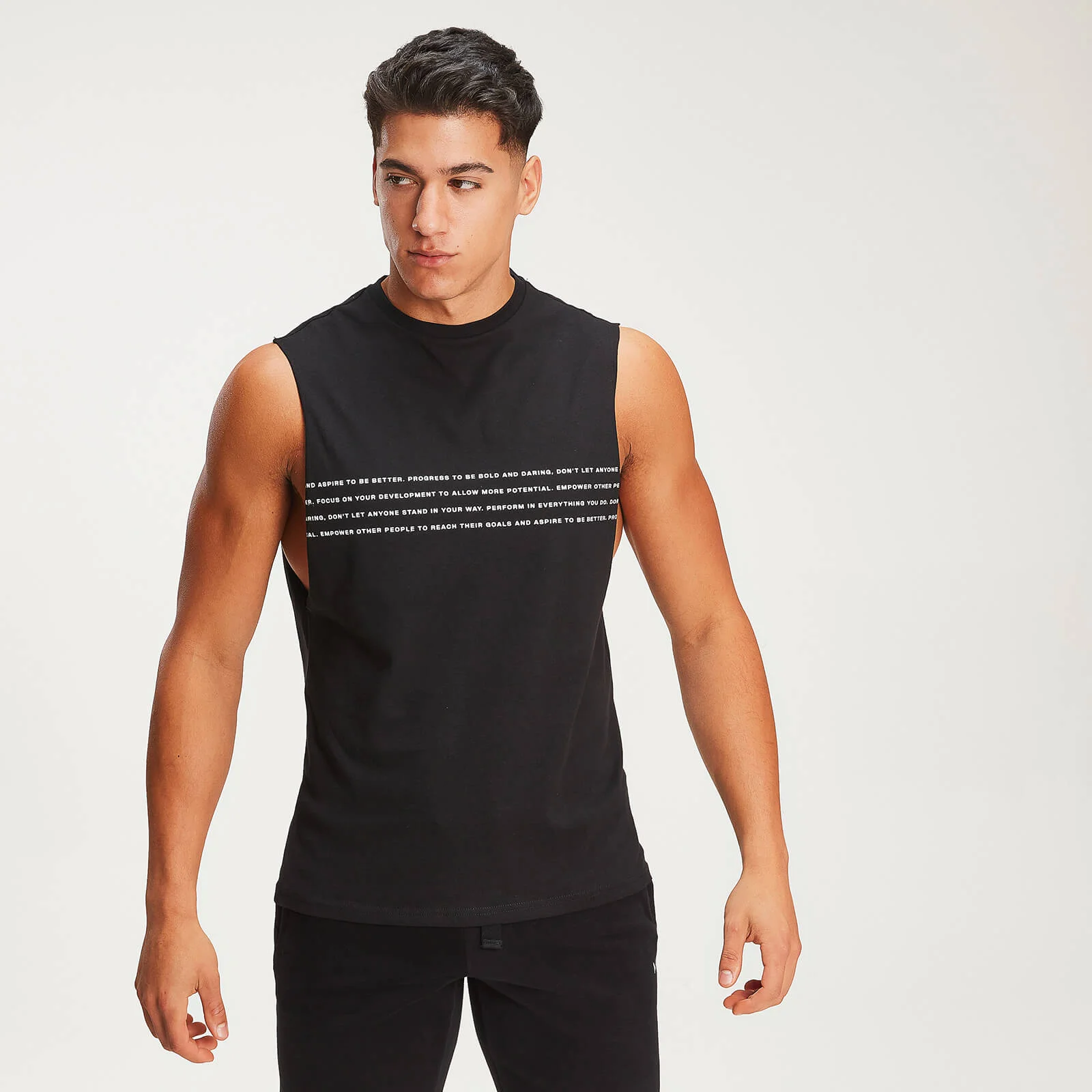 MP Men's Rest Day Slogan Drop Armhole Tank - Black - XS Obraz 1