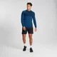 Męski T-shirt bezszwowy z długim rękawem z kolekcji Essentials – Pilot Blue Marl