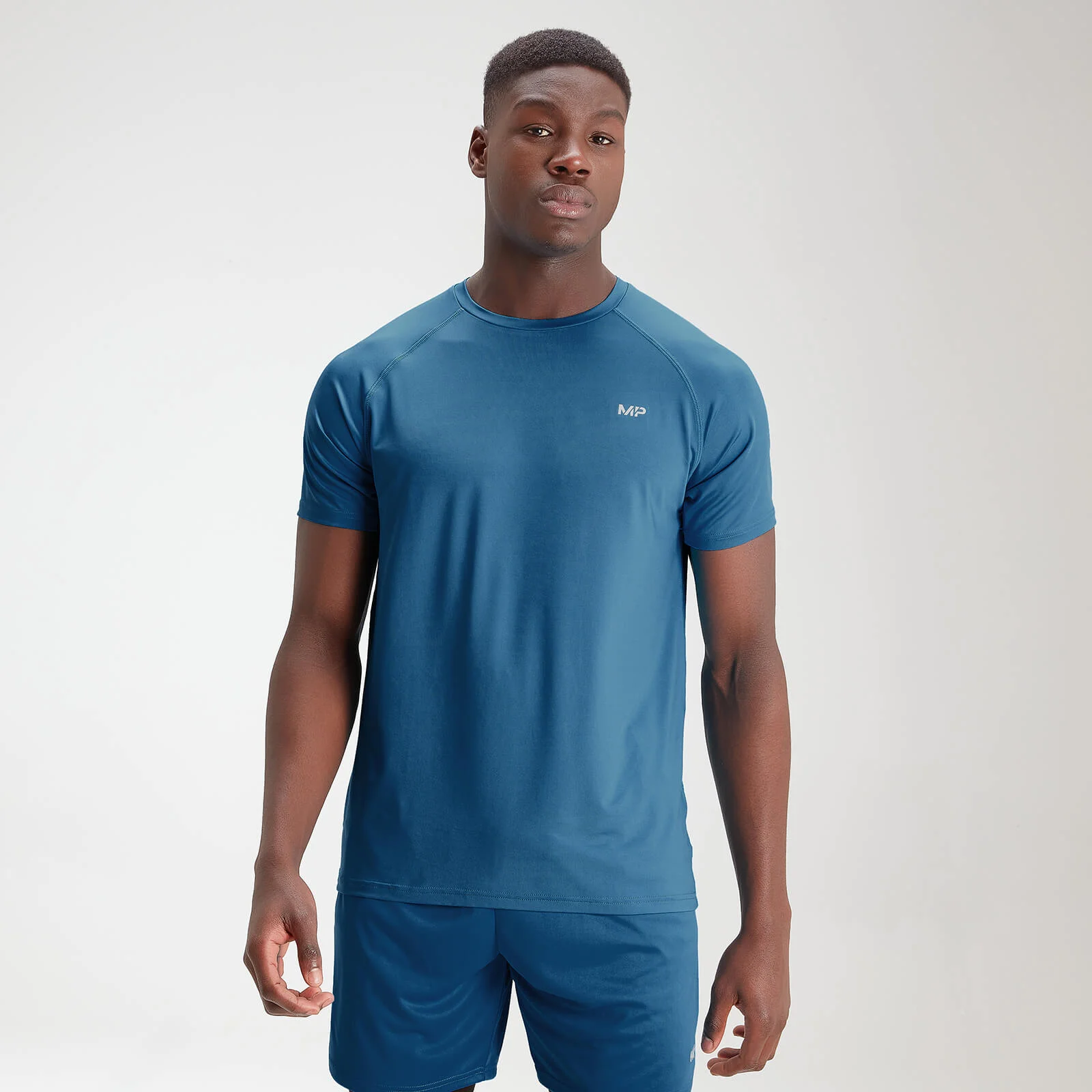 MP Men's Essentials Training Short Sleeve T-Shirt - Aqua - XXS Obraz 1