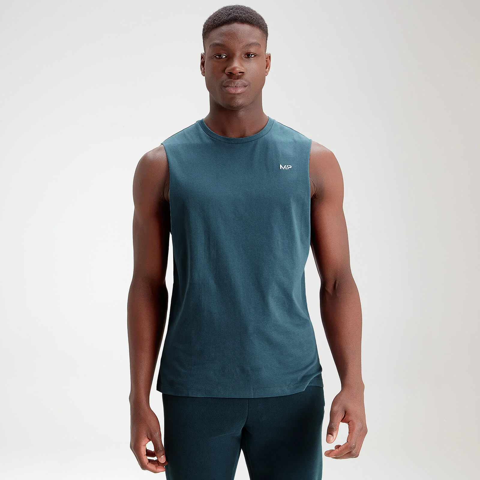 MP Men's Essentials Drop Armhole Tank - Deep Sea Blue - XXS Obraz 1