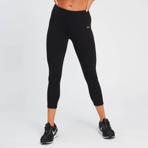 Damskie Legginsy 3/4 MP Power - Czarne - Size XXS