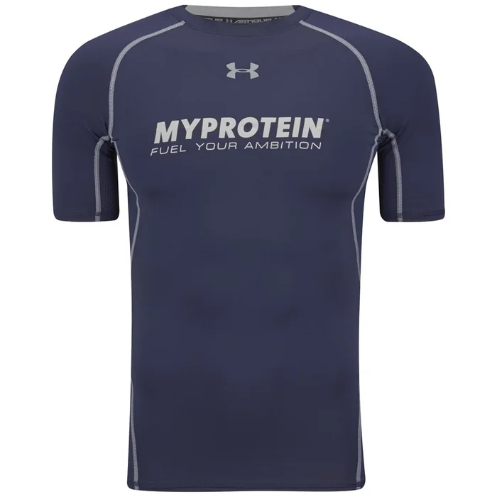Under Armour Men's HeatGear® Armour Printed Long Sleeve Compression Shirt - kolor midnight navy