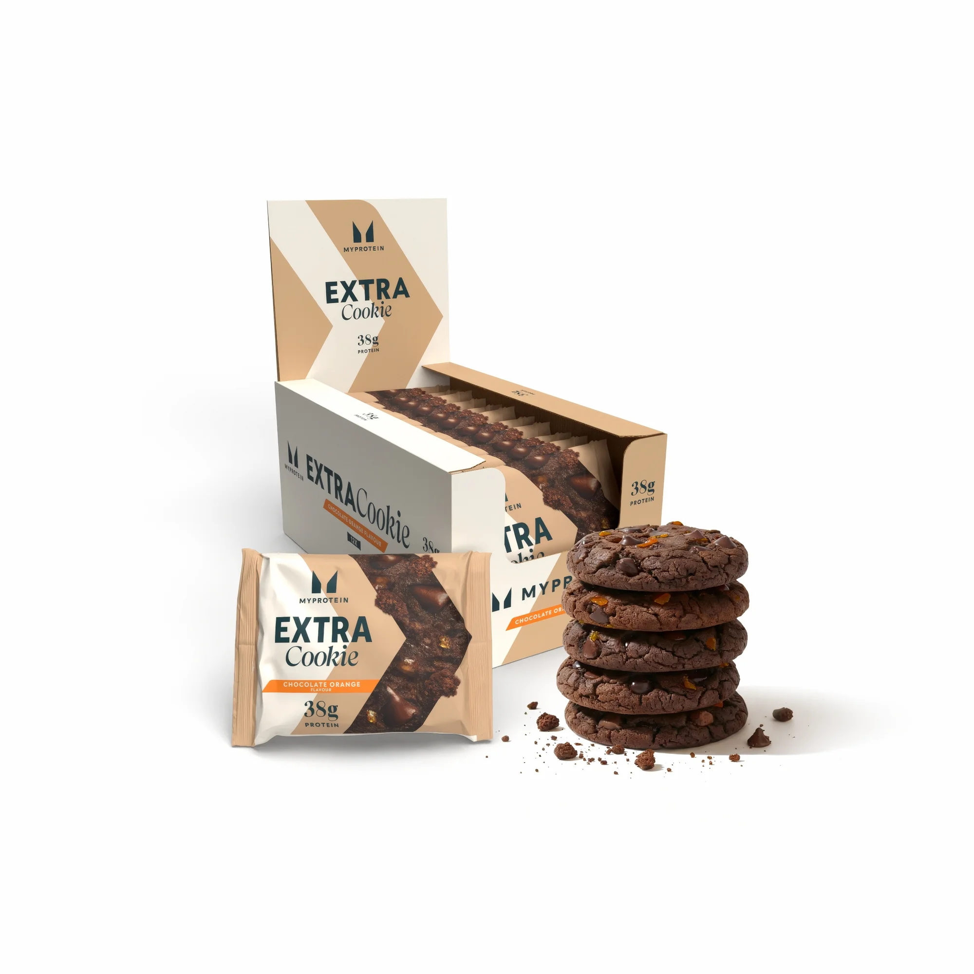 Białkowe Ciasteczko - 12 x 75g - Czekolada i Pomarańcza Obraz 1