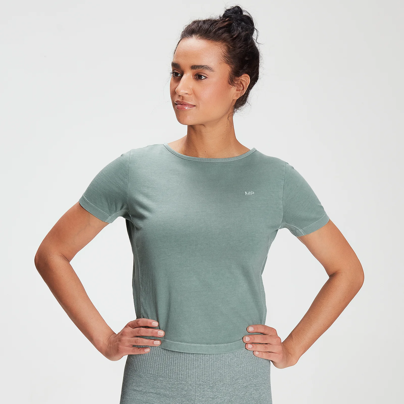 MP Women's Training Washed Tie Back T-shirt - Washed Green - XXS Obraz 1