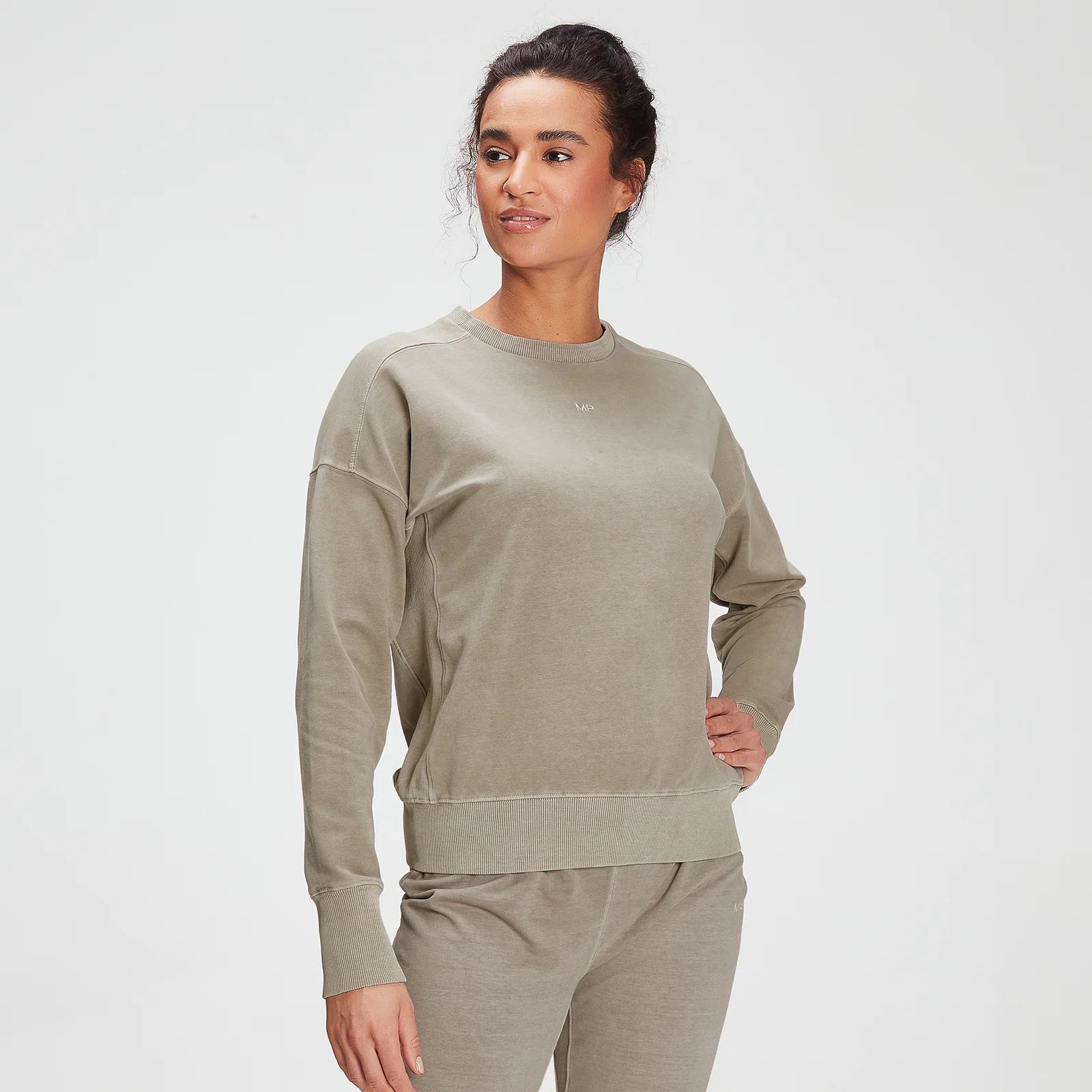 MP Women's Training Washed Crew Sweat - Taupe - XXS Obraz 1