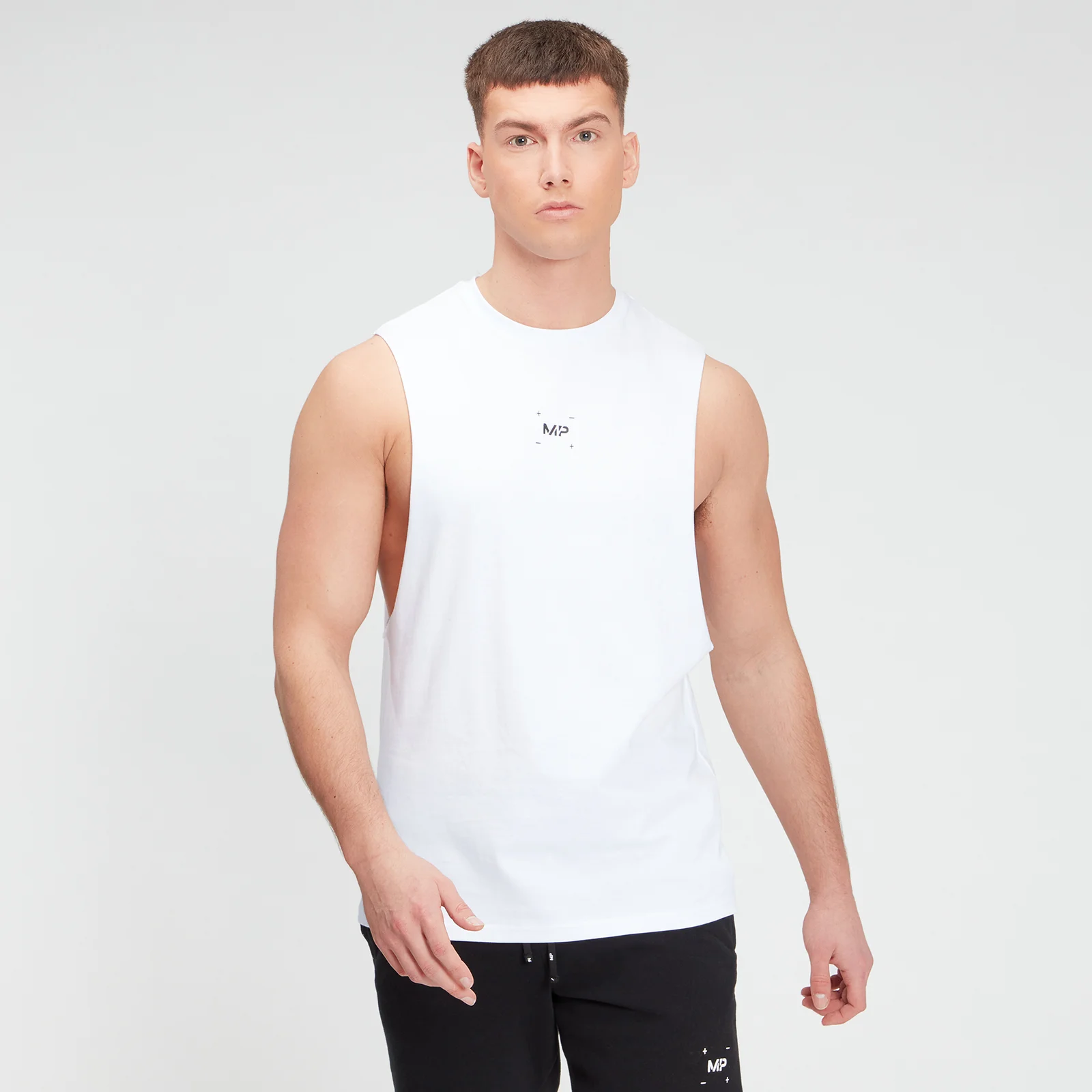 MP Men's Central Graphic Tank - White - XXS Obraz 1