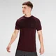 Męski T-shirt bezszwowy z krótkim rękawem z kolekcji Essentials MP – Washed Oxblood Marl