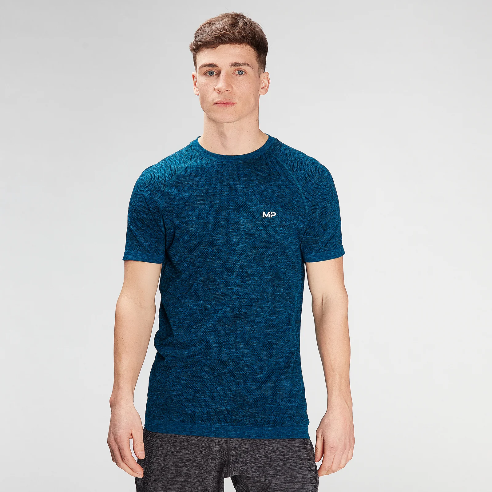 MP Men's Essential Seamless Graphic Short Sleeve T-Shirt- Aqua - XXS Obraz 1