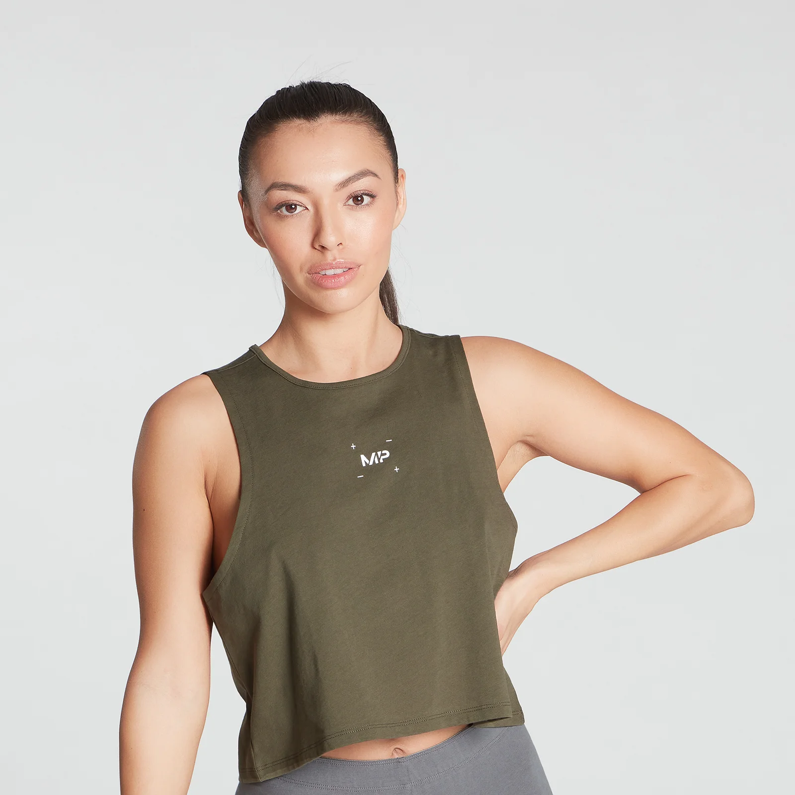 MP Women's Central Graphic Reach Vest - Dark Olive - XXS Obraz 1