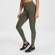Damskie legginsy treningowe z kolekcji Branded MP – ciemnooliwkowe