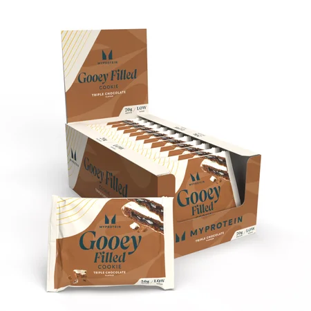 Białkowe Pieczone Ciasteczko - 12 x 75g - Triple Chocolate (Gooey Filled)