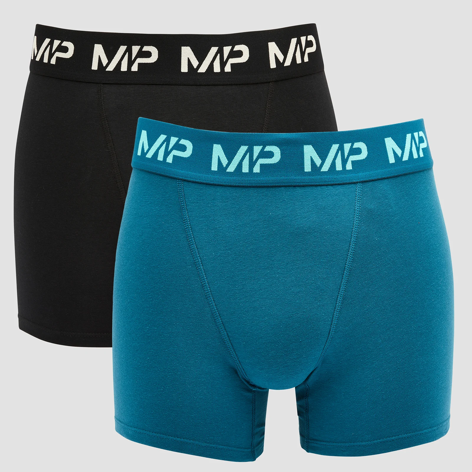 MP Men's Limited Edition Impact Essentials Boxers (2 Pack) - Black/Teal - XXS Obraz 1