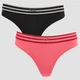 MP Women's Limited Edition Impact Essentials Thong (2 Pack) - Black/Pink