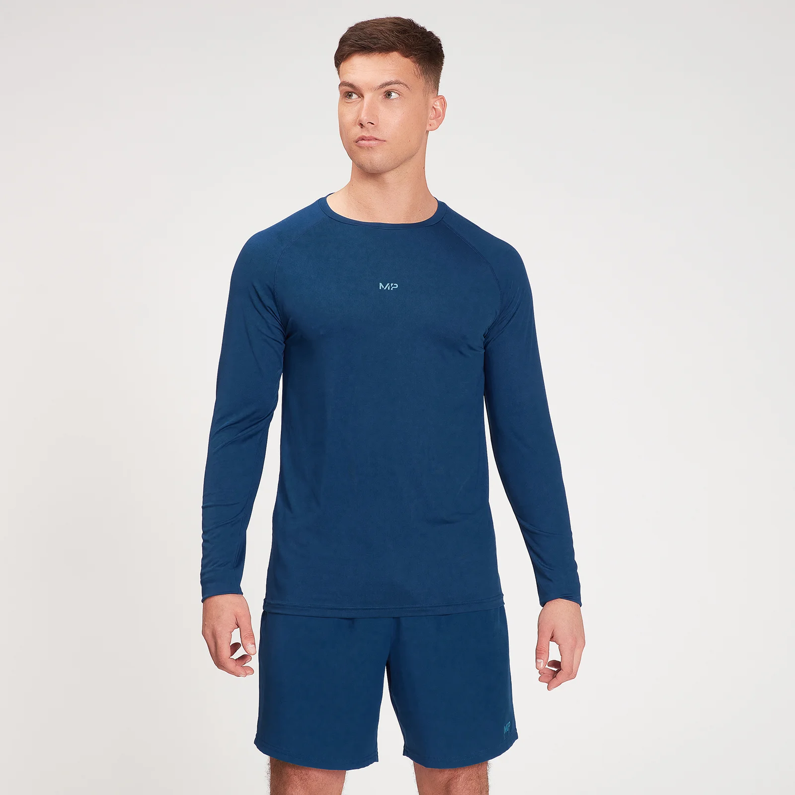 MP Men's Fade Graphic Training Long Sleeve Top - Dark Blue - XXS Obraz 1