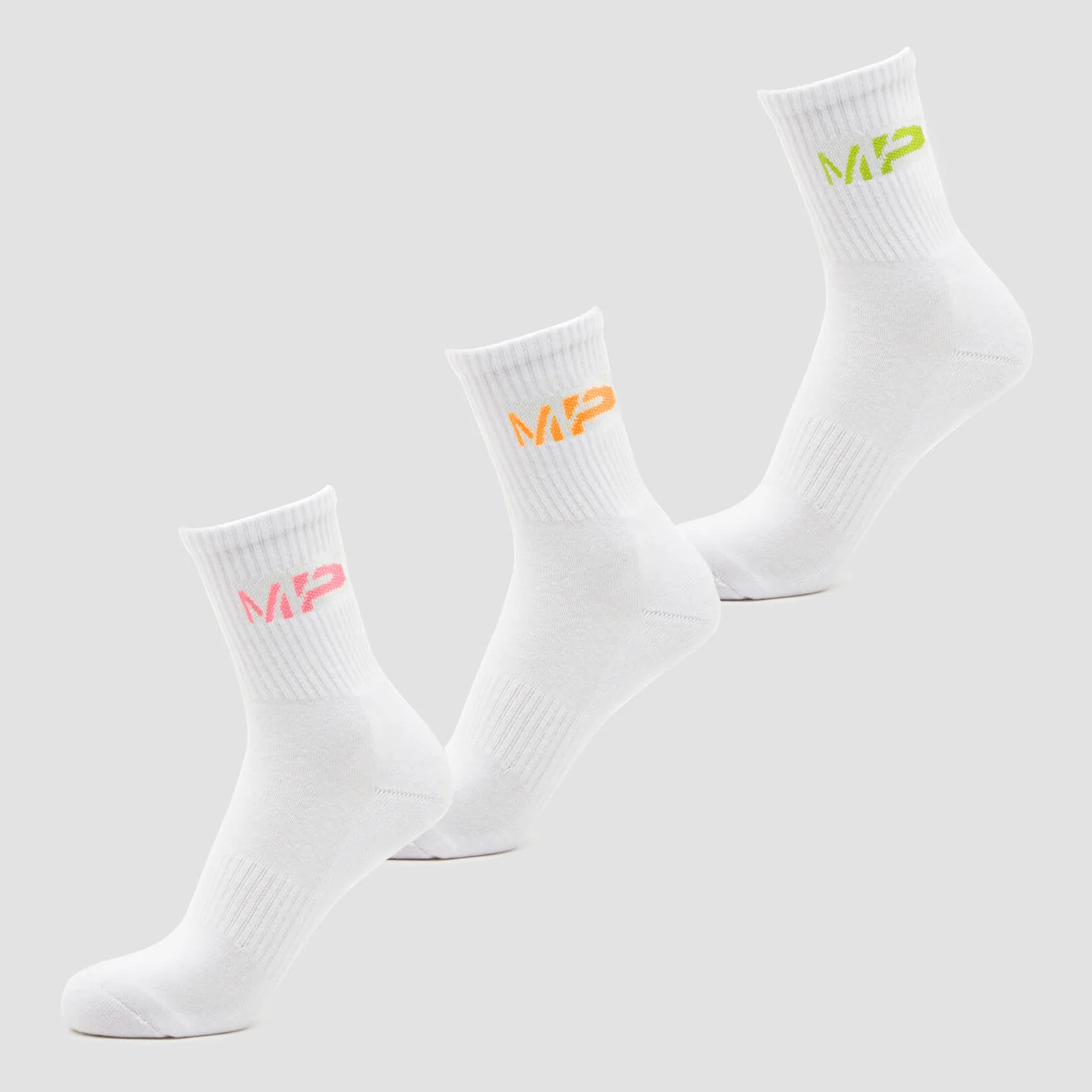 MP Men's Neon MP Logo Crew Socks (3 Pack) Orange/Lime/Rose - UK 6-8 Obraz 1