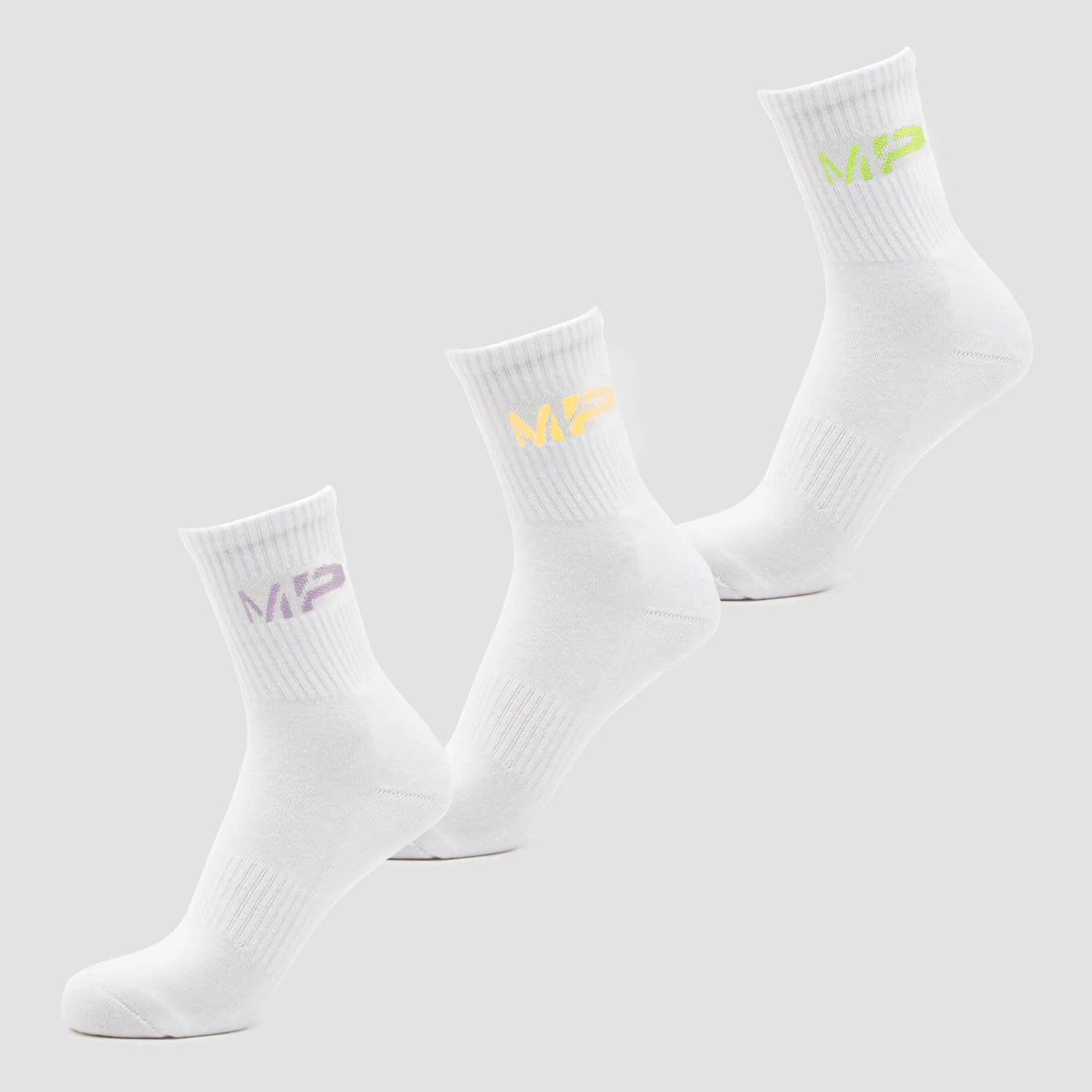 MP Women's Neon MP Logo Crew Socks (3 Pack) Butterfly/Banana/Lavender - UK 3-6 Obraz 1