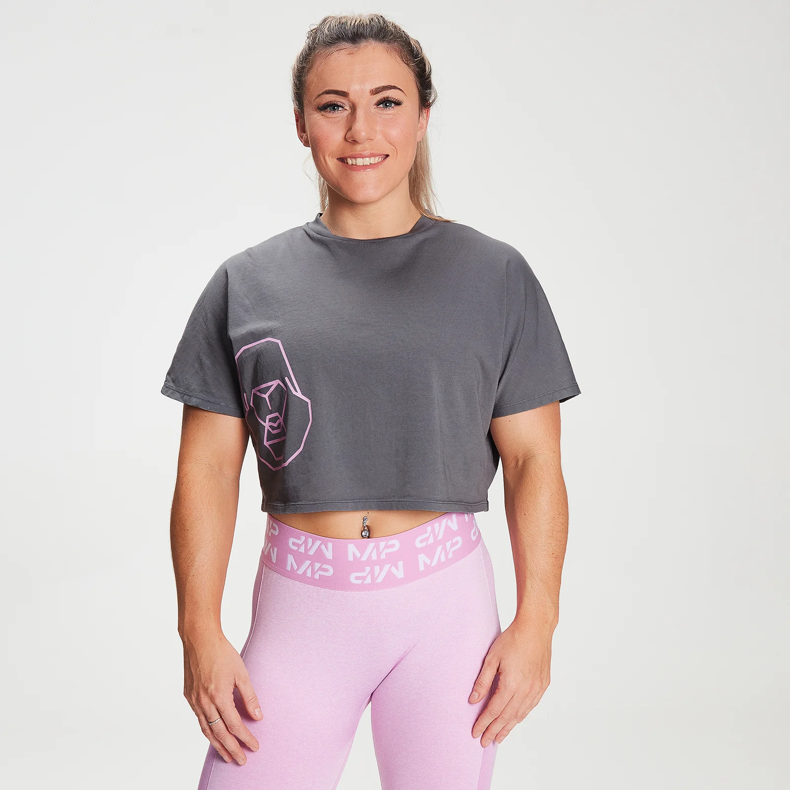 MP X Zack George Women's Washed Crop T-Shirt - Carbon - XXS Obraz 1