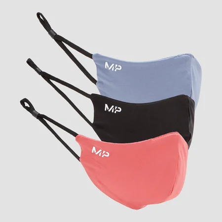 Maska ochronna na twarz MP (trójpak) – czarna / Berry Pink / Galaxy