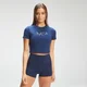 Damski krótki T-shirt z kolekcji MP Adapt Camo z logo – Petrol Blue