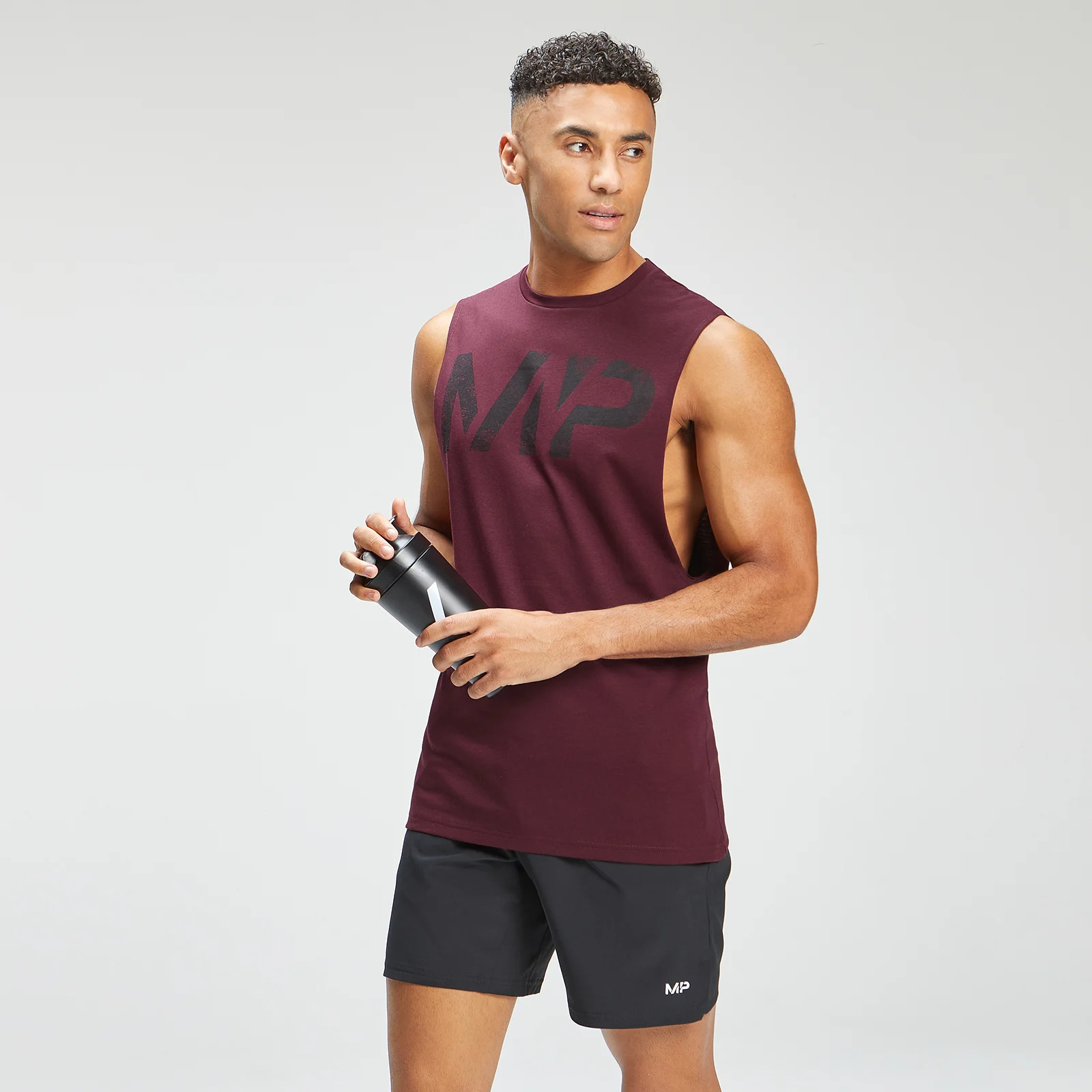 MP Men's Adapt Grit Graphic Drop Armhole Tank - Merlot Marl - XXS Obraz 1