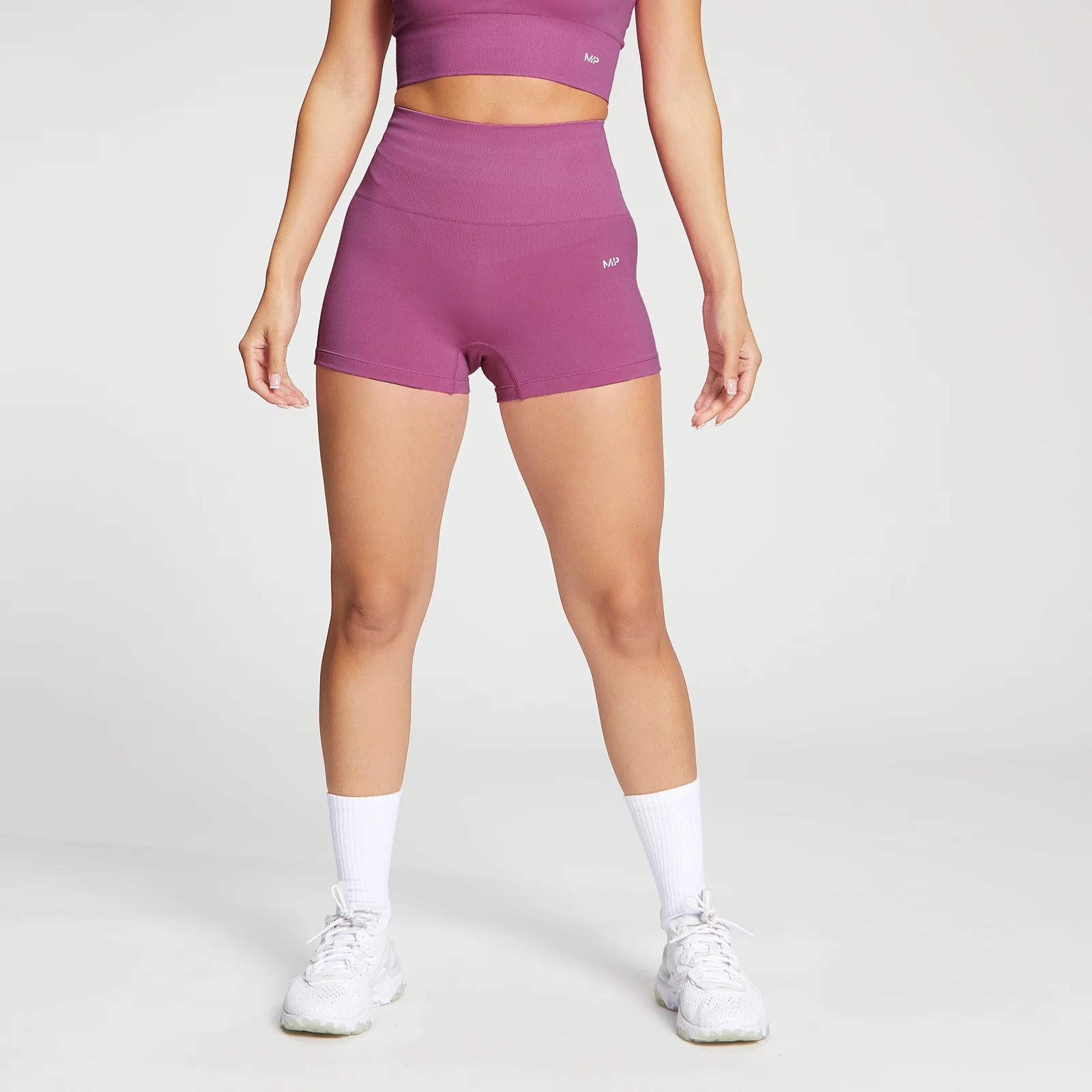 Damskie bezszwowe krótkie spodenki z kolekcji Shape MP – Orchid - XL Obraz 1
