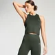Damski krótki podkoszulek treningowy w stylu racerback z kolekcji Essentials MP – Vine Leaf
