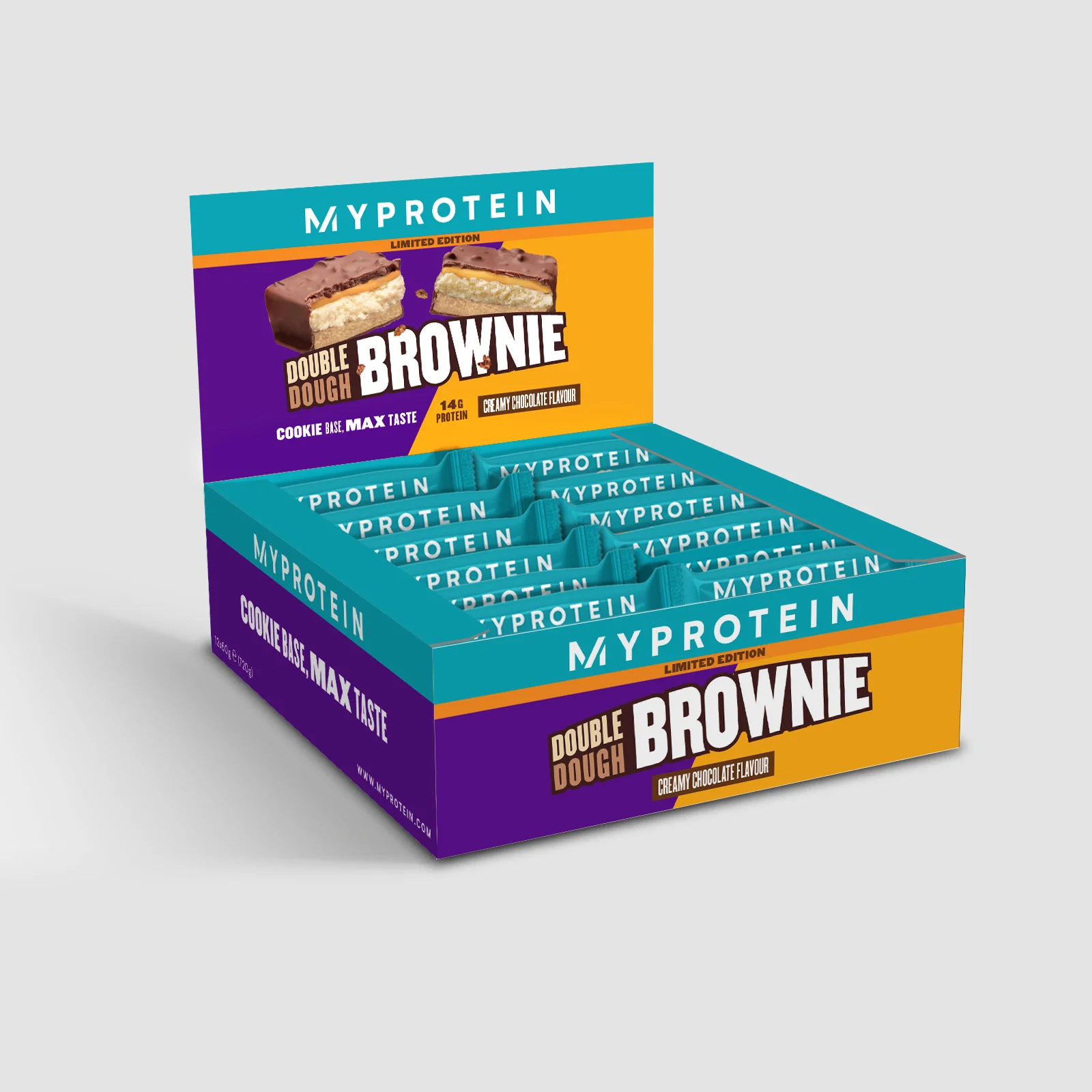 Double Dough Brownie (smak kremowej czekolady) - 12 x 60g - Creamy Chocolate - Limited Edition Obraz 1