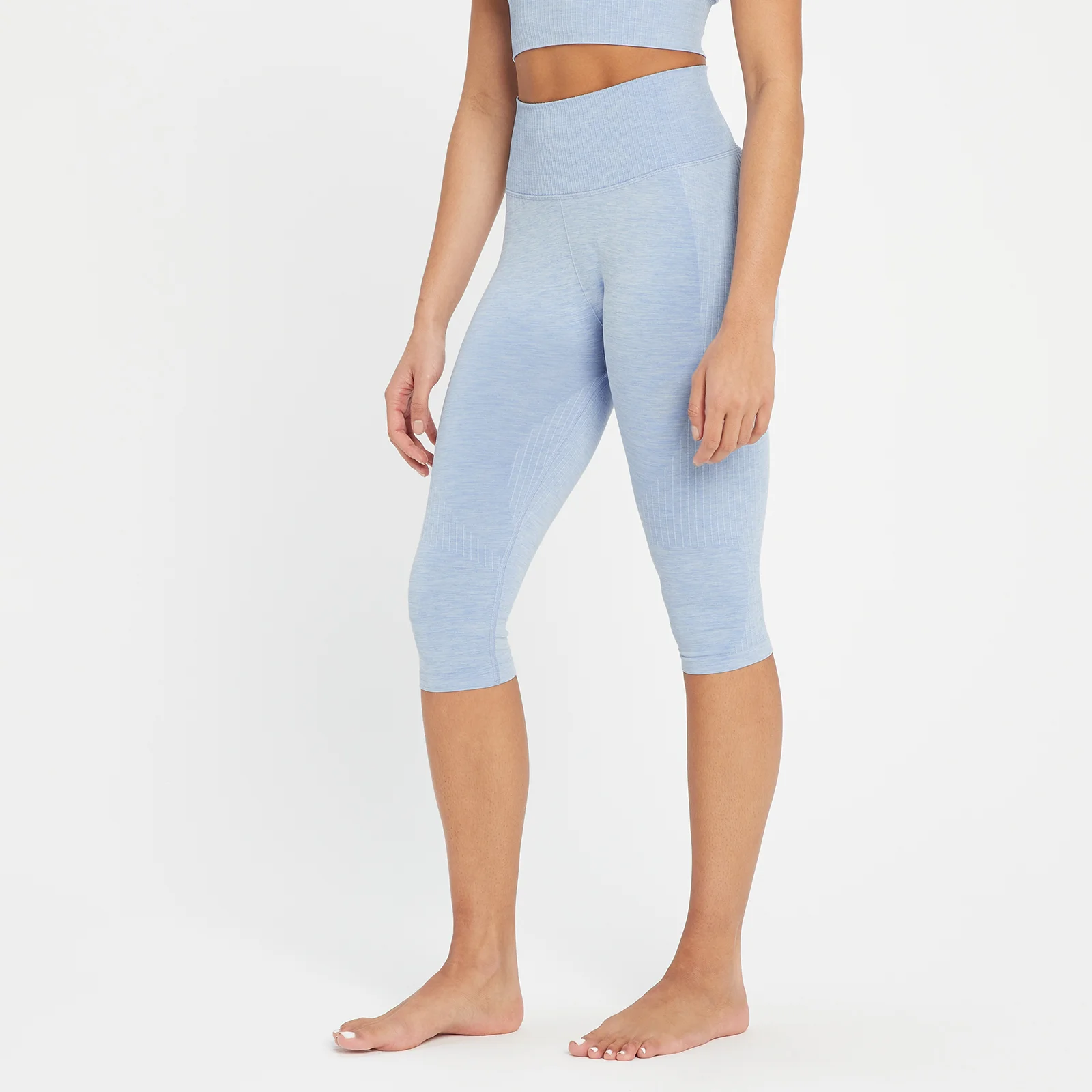 Damskie bezszwowe legginsy Capri z kolekcji MP Composure – Blue Sky - XS Obraz 1
