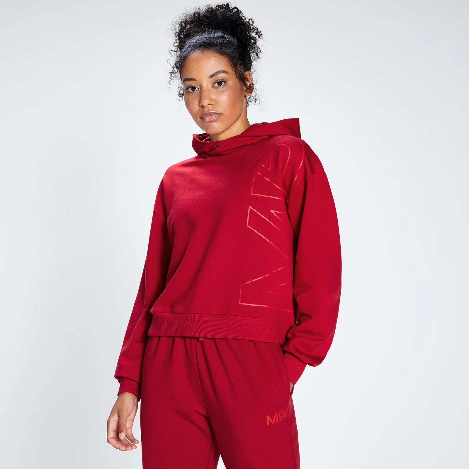 MP Women's Engage Bold Graphic Hoodie - Wine/Danger - XXS Obraz 1