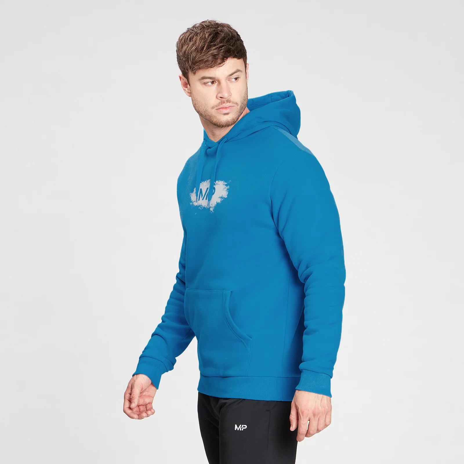 MP Men's Chalk Graphic Hoodie - Aqua - XXS Obraz 1